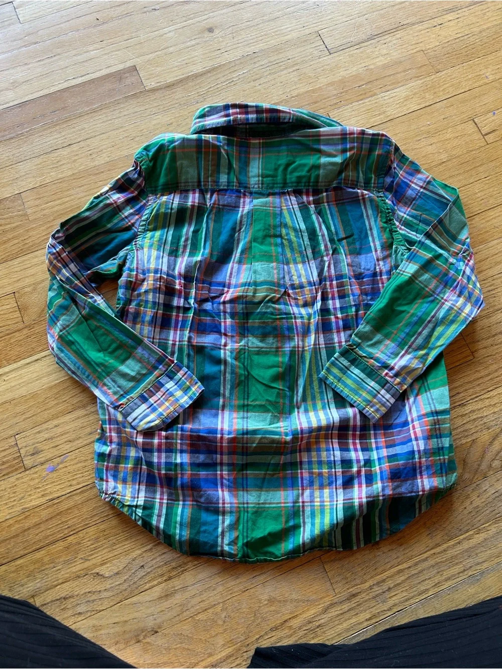 Ralph Lauren Green Plaid Button-Down Shirt for Kids
